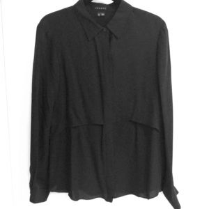 Theory silk blouse, beautiful detail classic